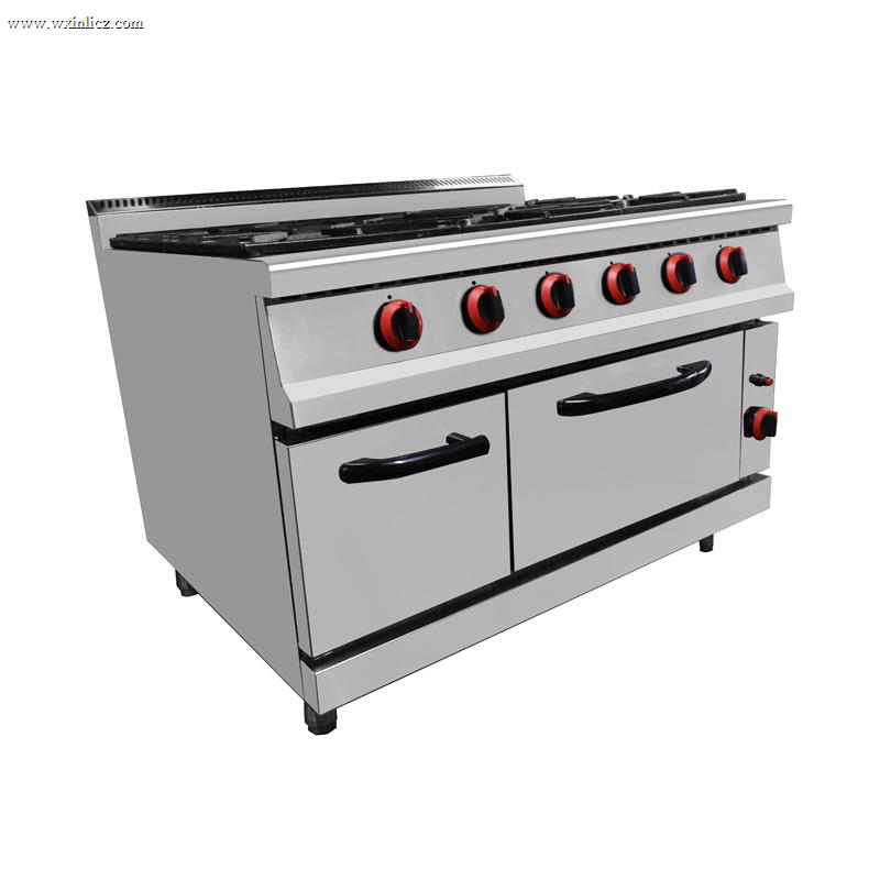European-Style Commercial Stainless Steel Cabinet Cook Stove with Oven