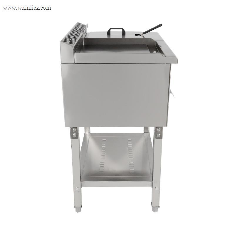 Flat Plate Pattern Stainless Steel Natural Gas/LPG Standing Griddle and Fryer