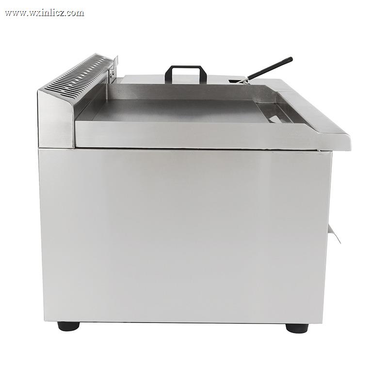 Stainless Steel Natural Gas/LPG Commercial Kitchen Countertop Griddle with Fryer