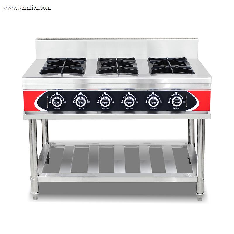 Stainless Steel Commercial Kitchen Natural Gas/LPG Stove Machine
