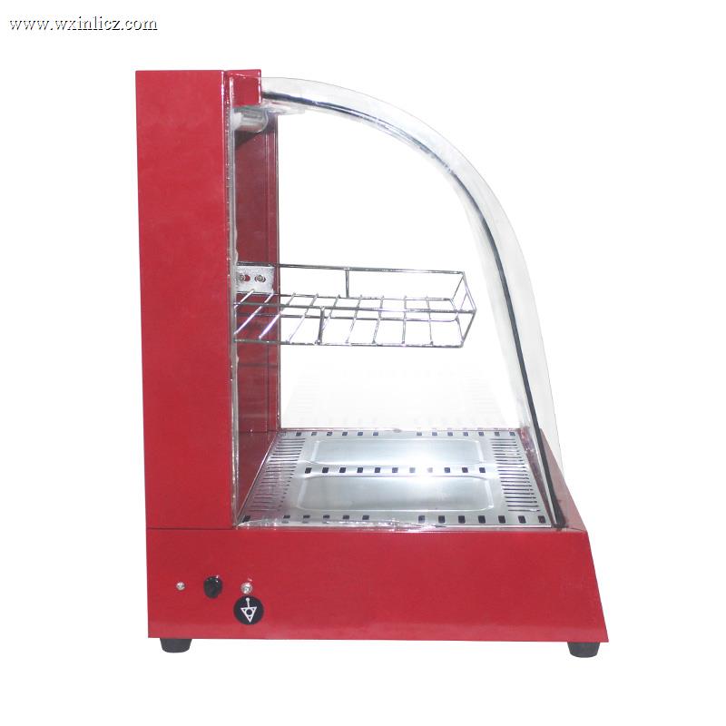 Stainless Steel Commercial Kitchen Electric Arc Glass Food Display Warmer Machine