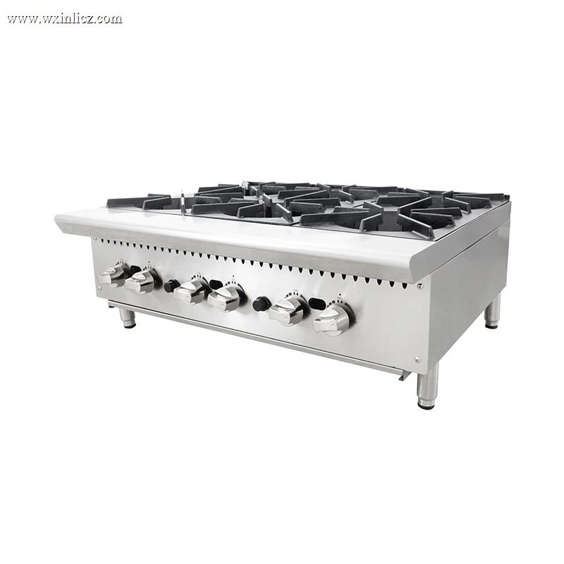 Stainless Steel Commercial Kitchen Natural Gas/LPG Desktop Stove Machine